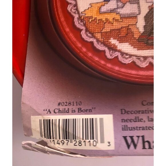 NOS Christmas Cross Stitch Kit A Child Is Born Tin Nativity Baby Jesus Mary - Picture 4 of 5